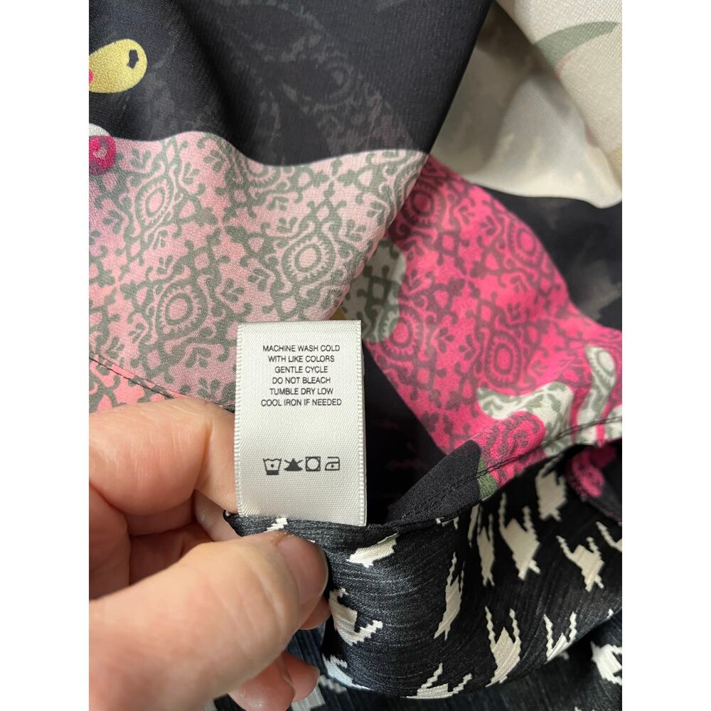 John Mark Boho Sheer Patchwork Houndstooth Long B… - image 8